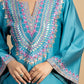 Turquoise Embroidered Chanderi Kurta