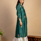 Bottle green Embroidered Chanderi Kurta