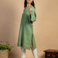 Green Handwoven Cotton Kurta