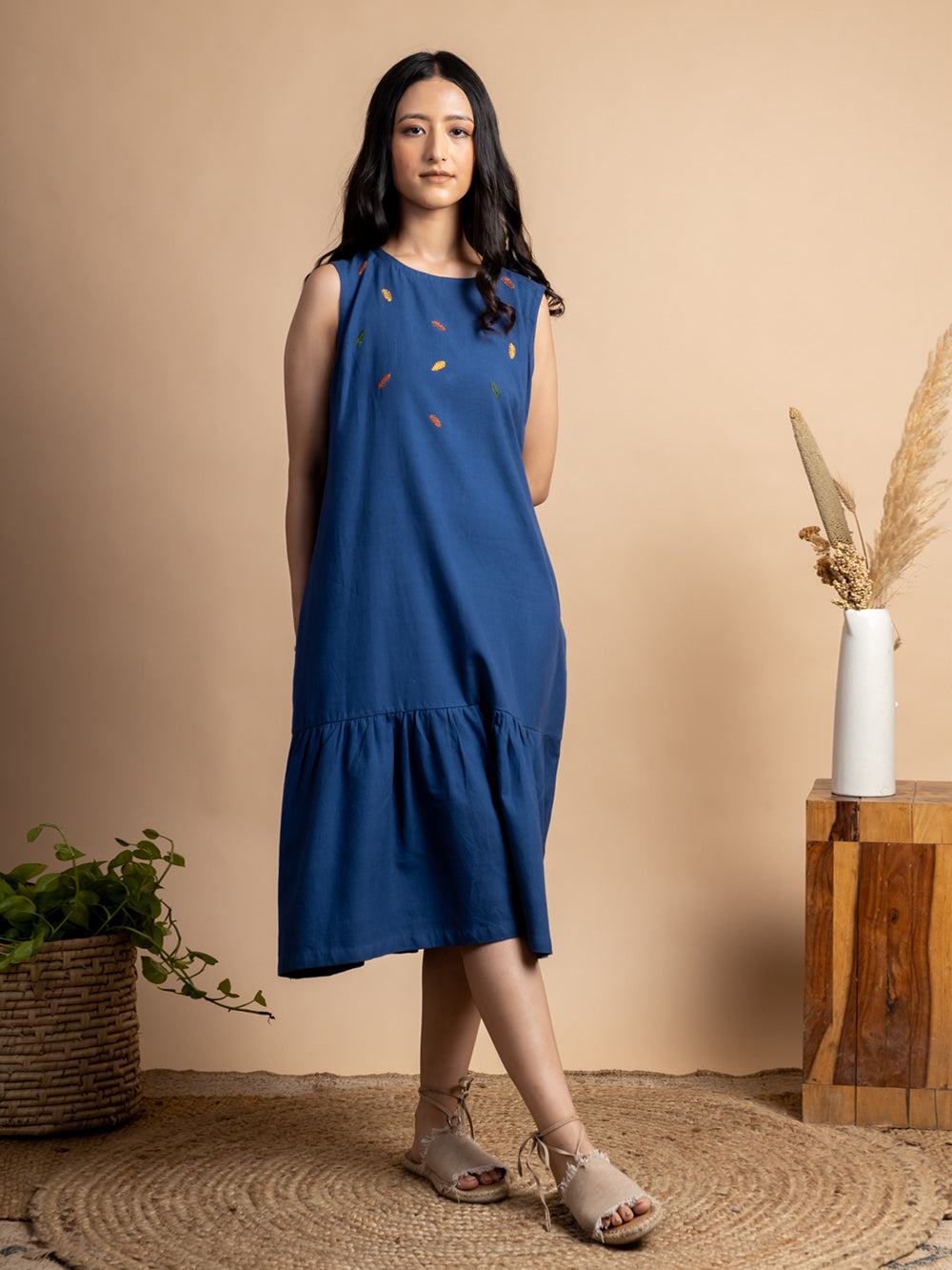 Navy cotton dress