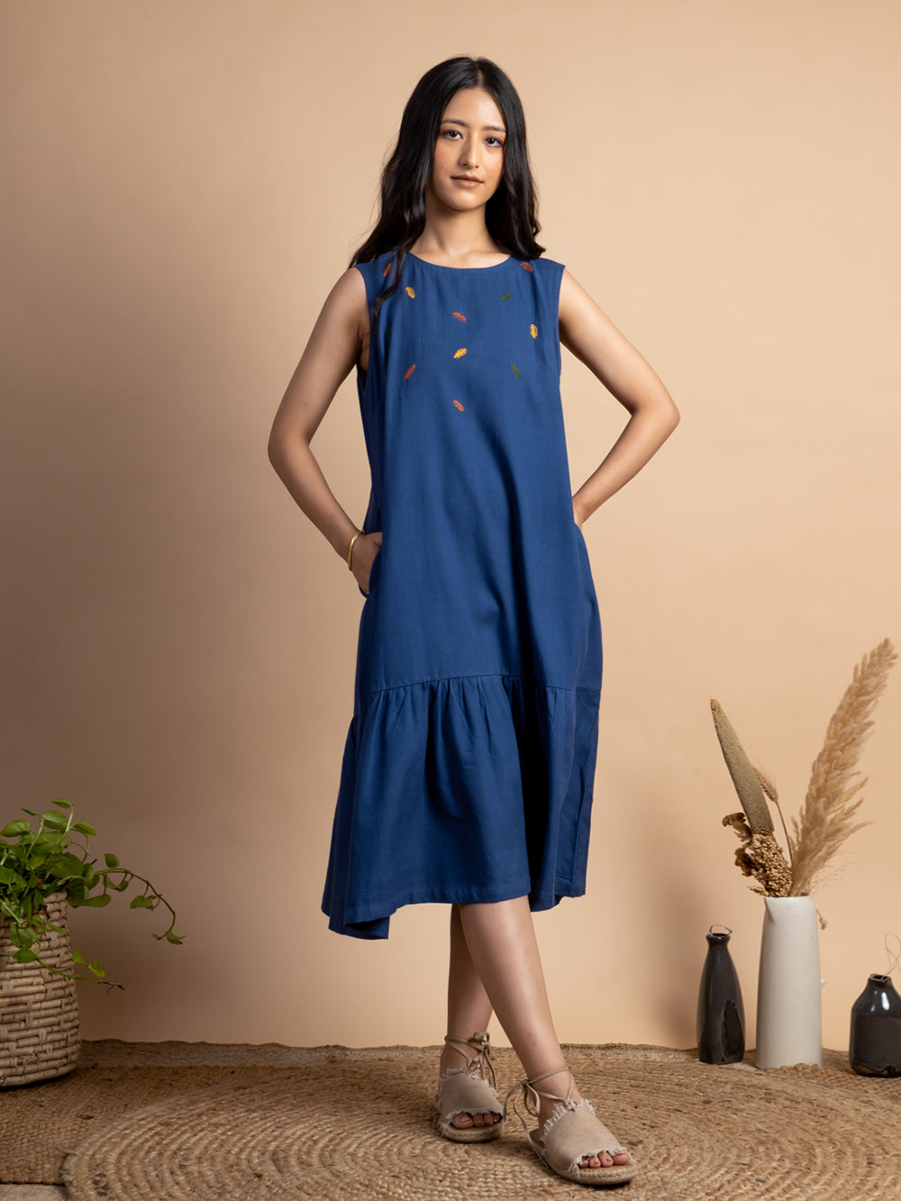 Navy cotton dress