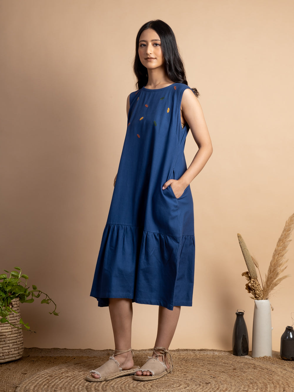 Navy cotton dress