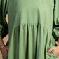 Green handwoven Cotton tiered dress