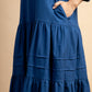 Navy cotton tiered dress