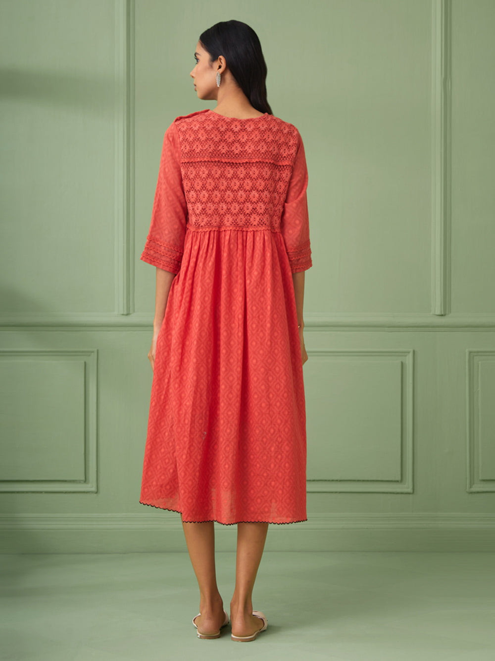 Coral Cotton Dress