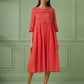 Coral Cotton Dress