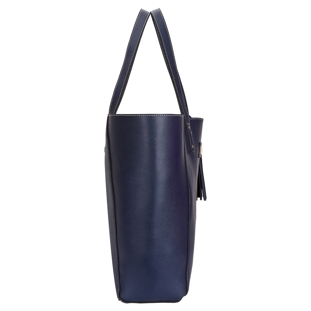 Blue Vegan Leather Tote bag