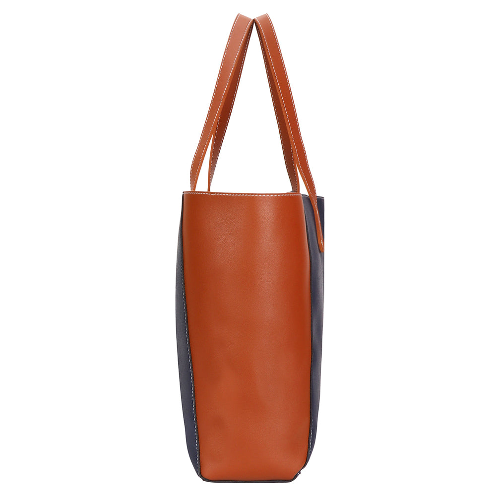 Blue Vegan Leather Tote bag