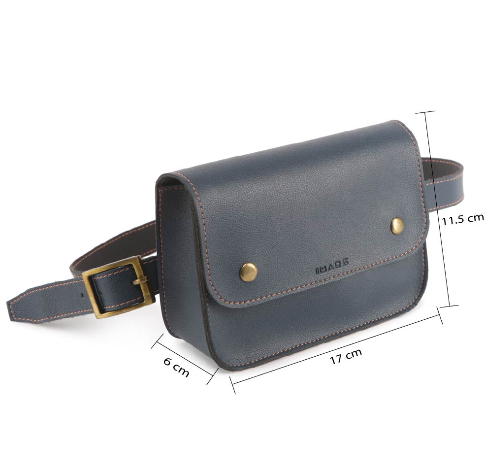 Blue Vegan Leather Clutch