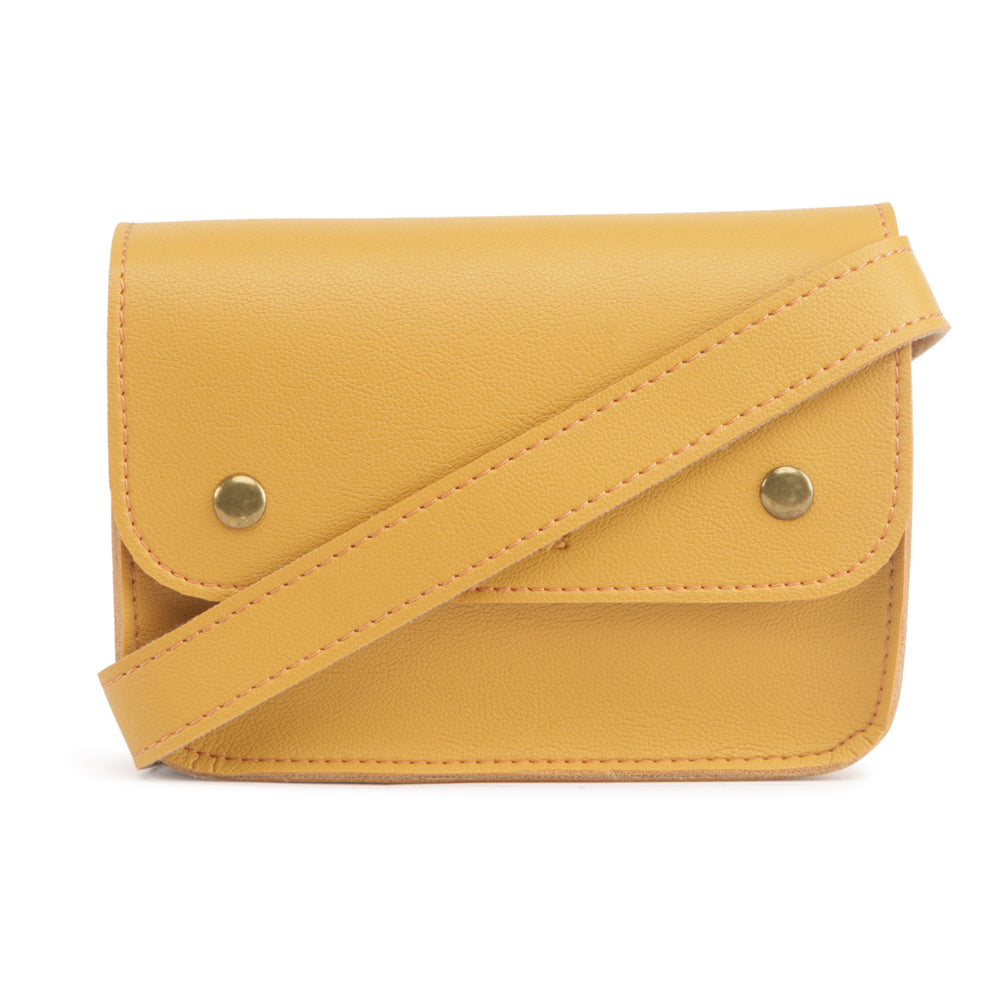 Yellow Vegan Leather Clutch