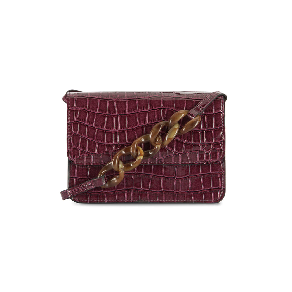 Maroon Vegan Leather Sling Bag