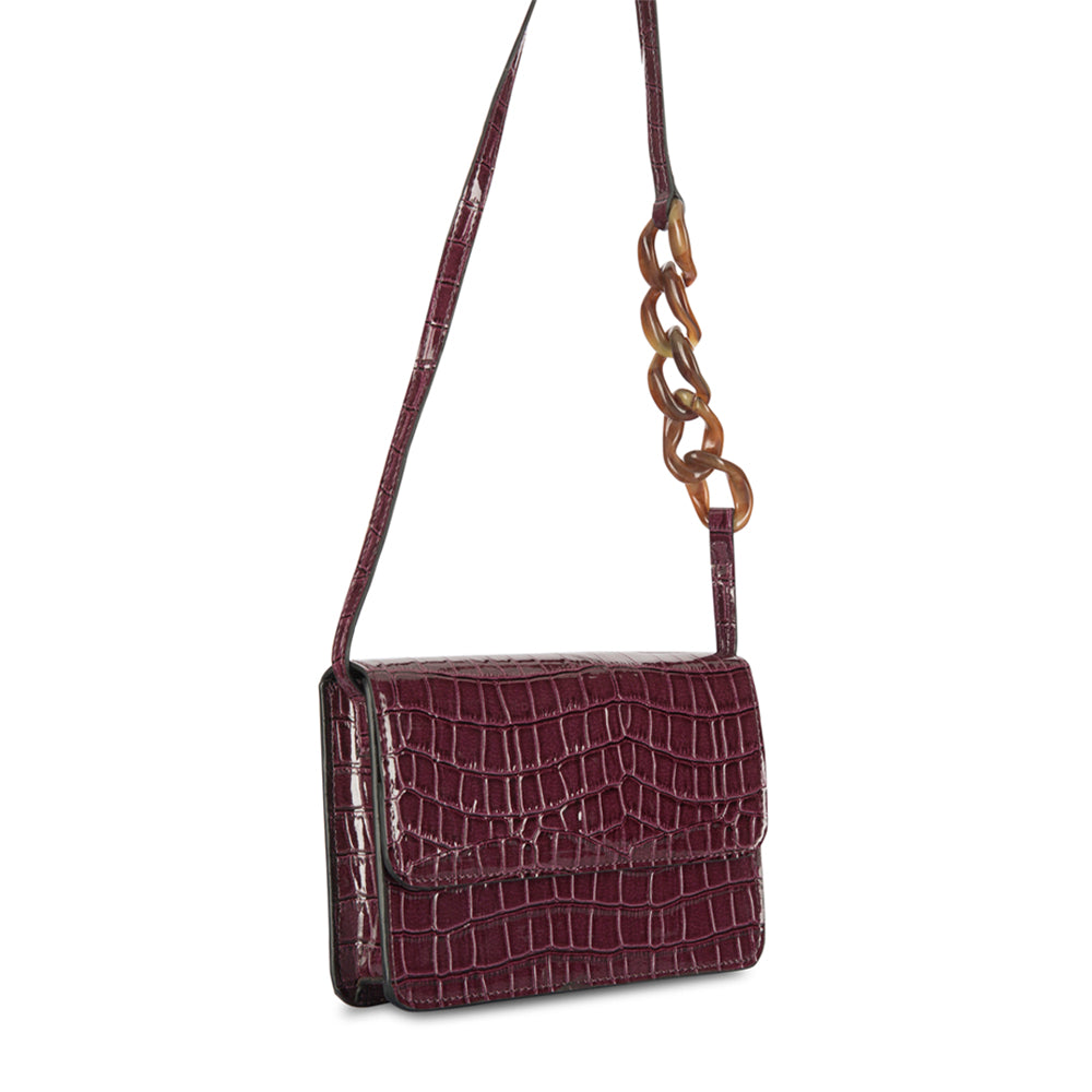 Maroon Vegan Leather Sling Bag