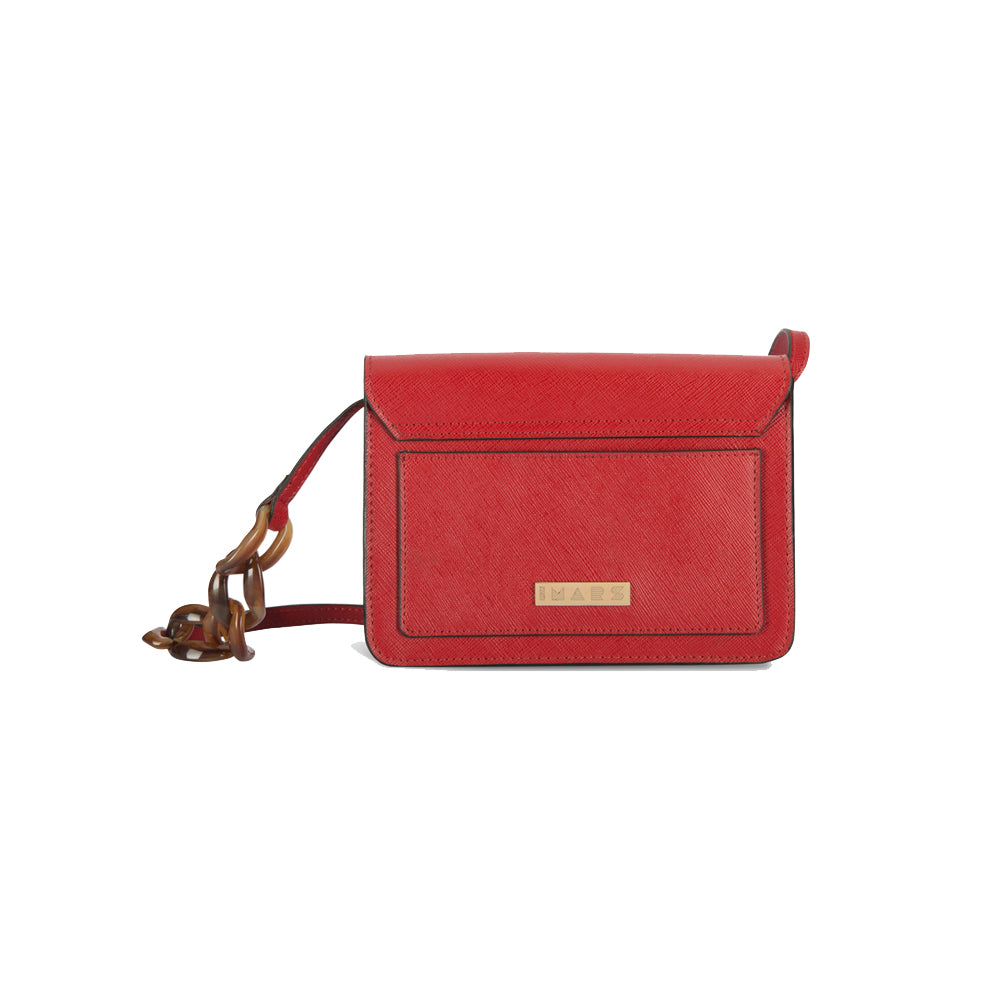 Red Vegan Leather Sling Bag