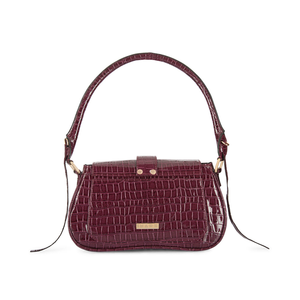 Maroon Vegan Leather Hand Bag