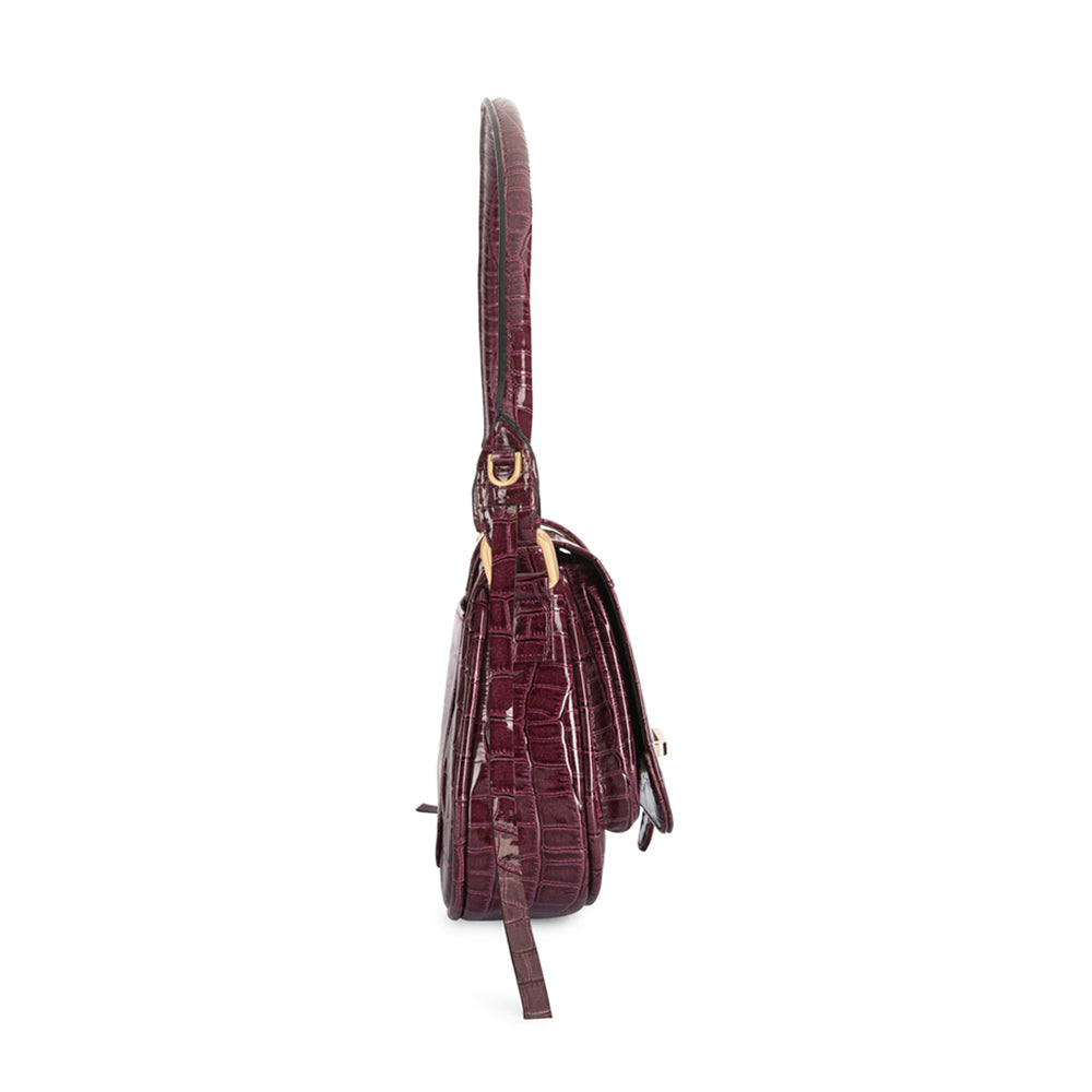 Maroon Vegan Leather Hand Bag