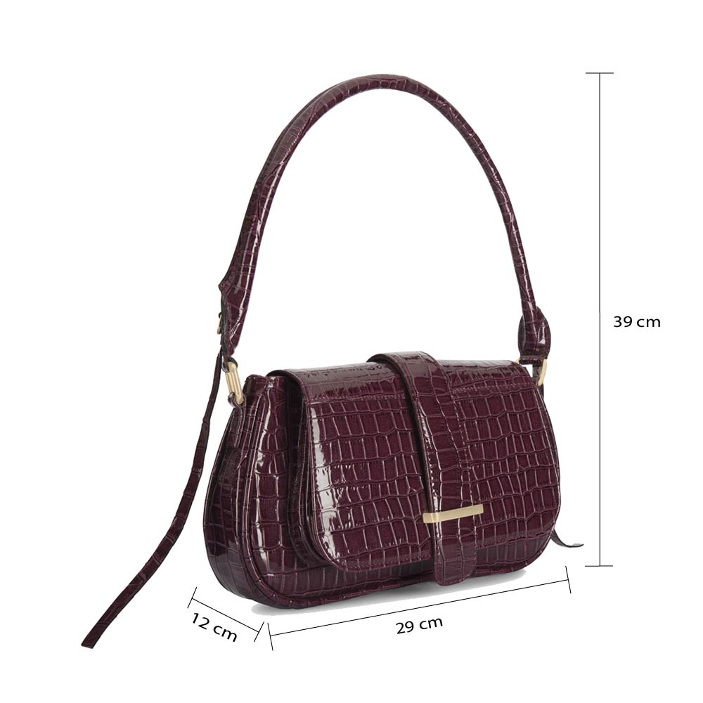 Maroon Vegan Leather Hand Bag