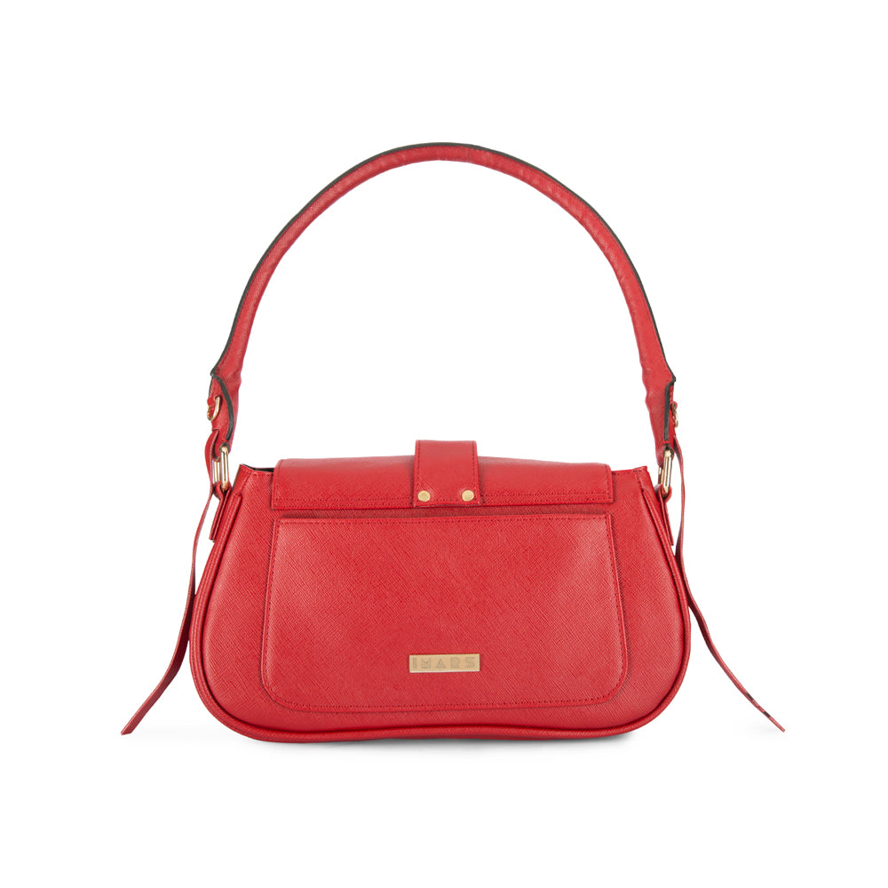 Red Vegan Leather Hand Bag