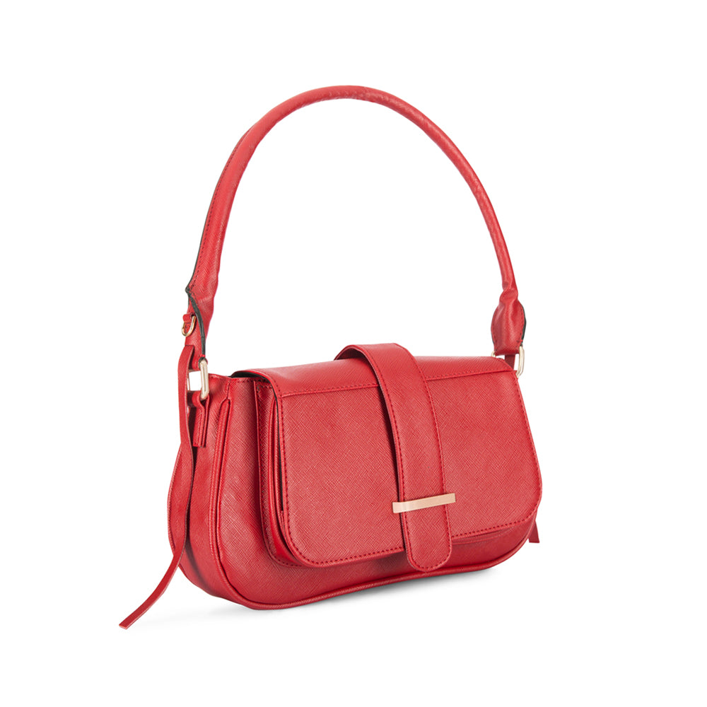 Red Vegan Leather Hand Bag