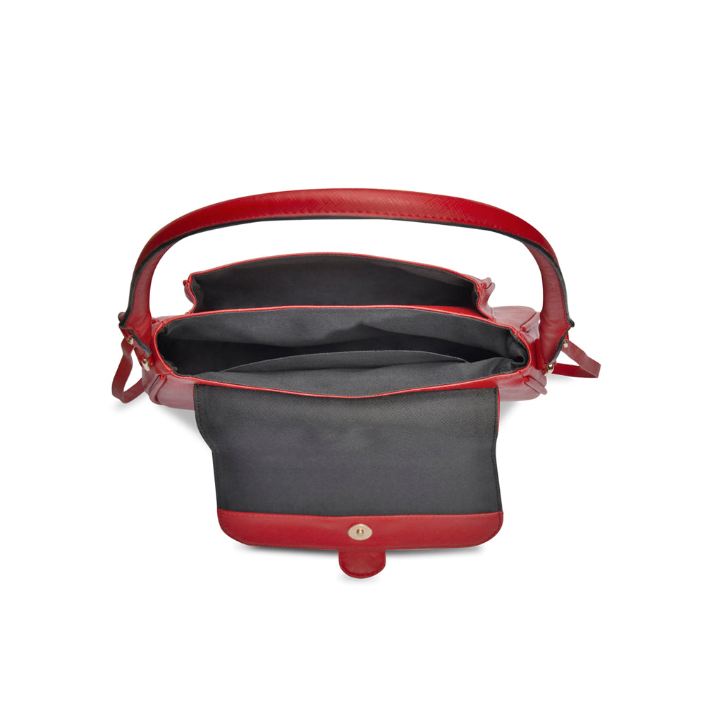 Red Vegan Leather Hand Bag