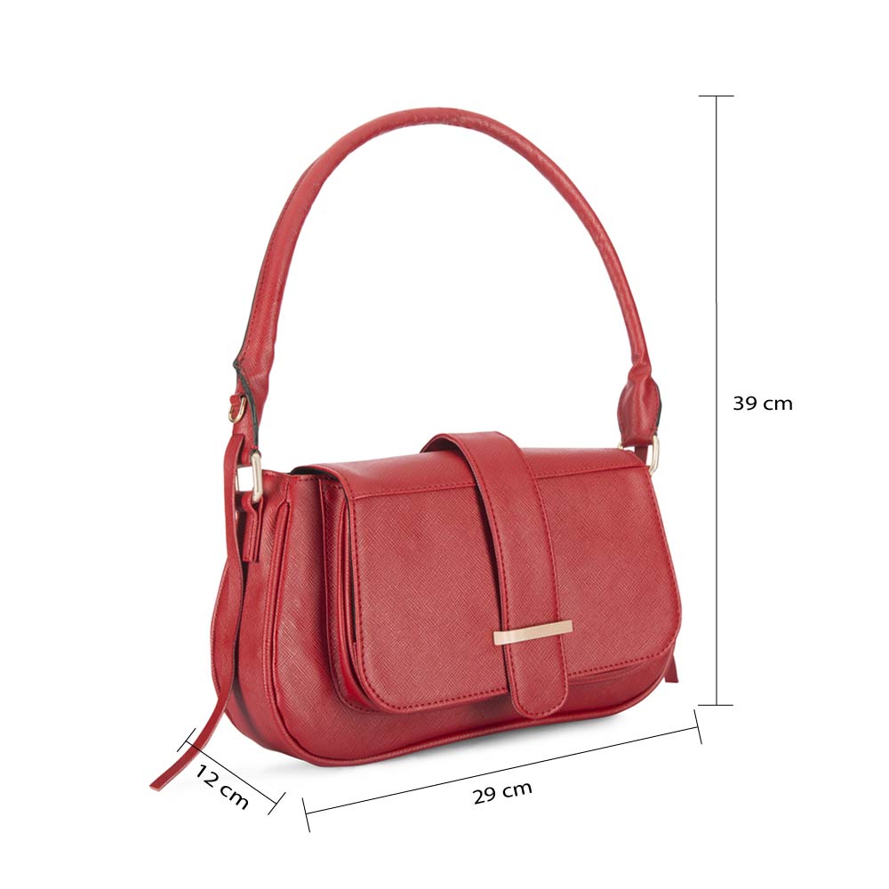 Red Vegan Leather Hand Bag