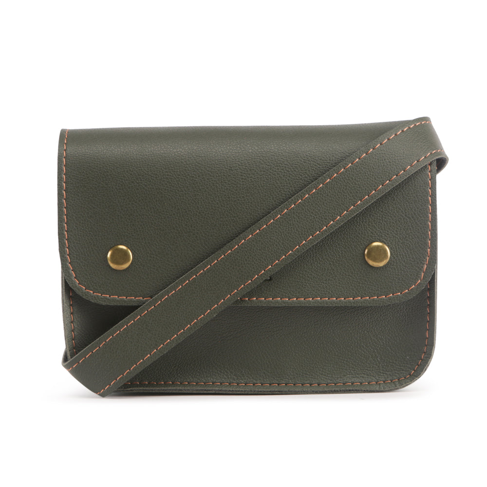 Green Vegan Leather Clutch