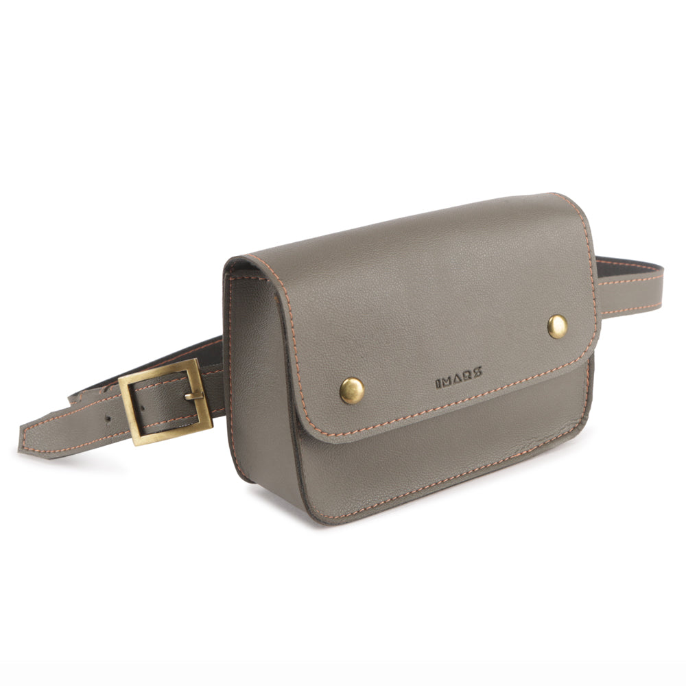 Grey Vegan Leather Clutch