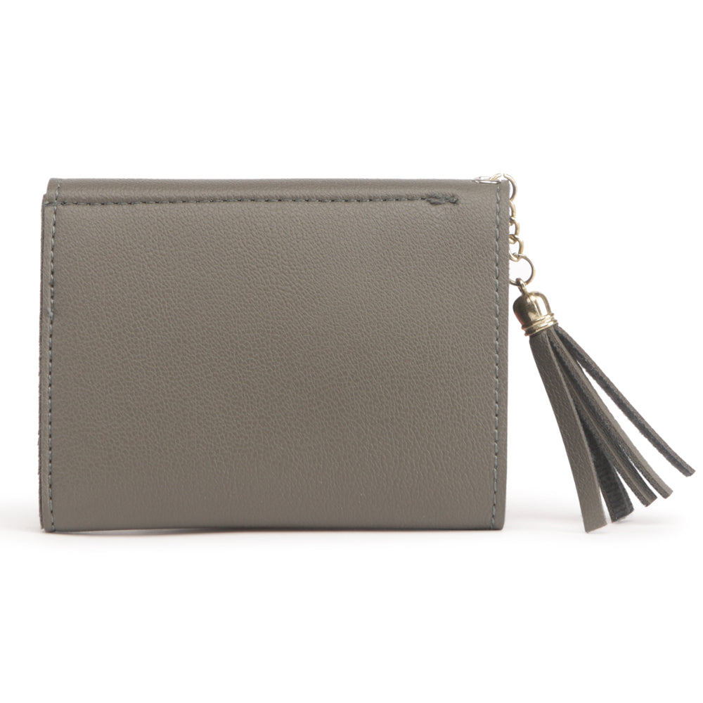 Grey Vegan Leather Clutch