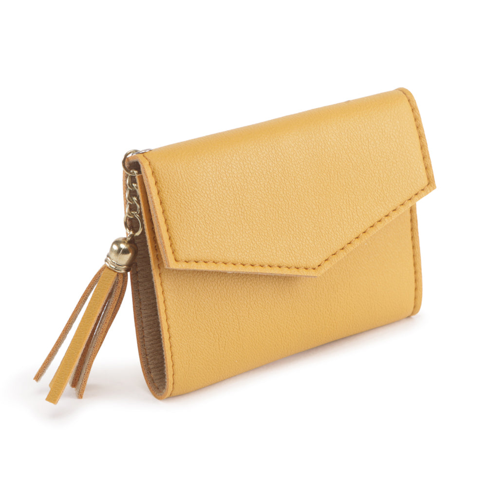 Yellow Vegan Leather Clutch