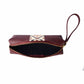 Maroon Vegan Leather Clutch