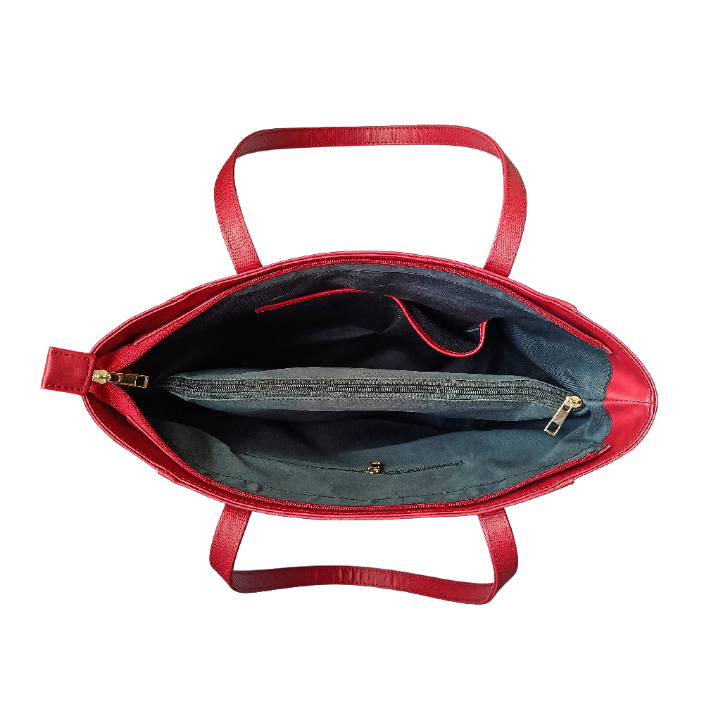 Red Vegan Leather Tote bag