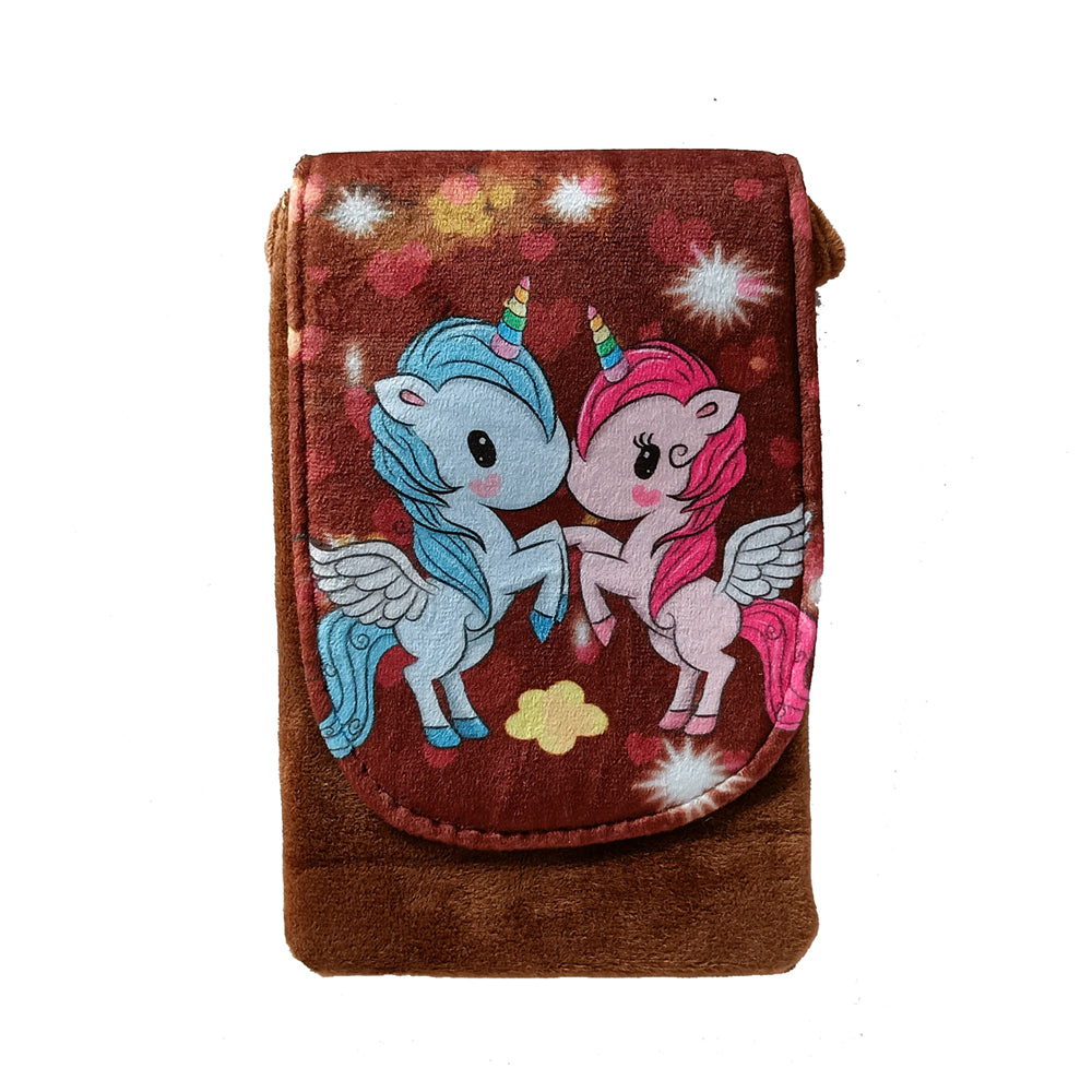 Brown Fabric Kids Pouch