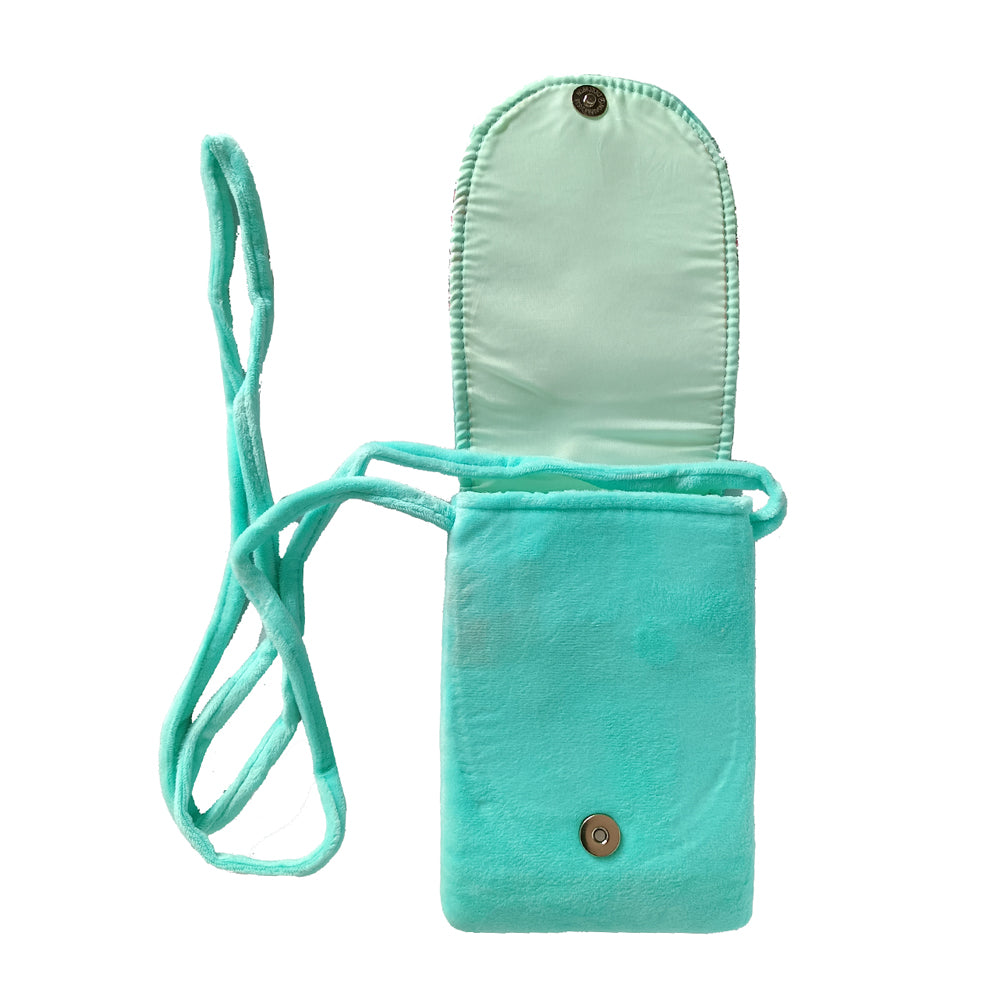 Turquoise Fabric Kids Pouch