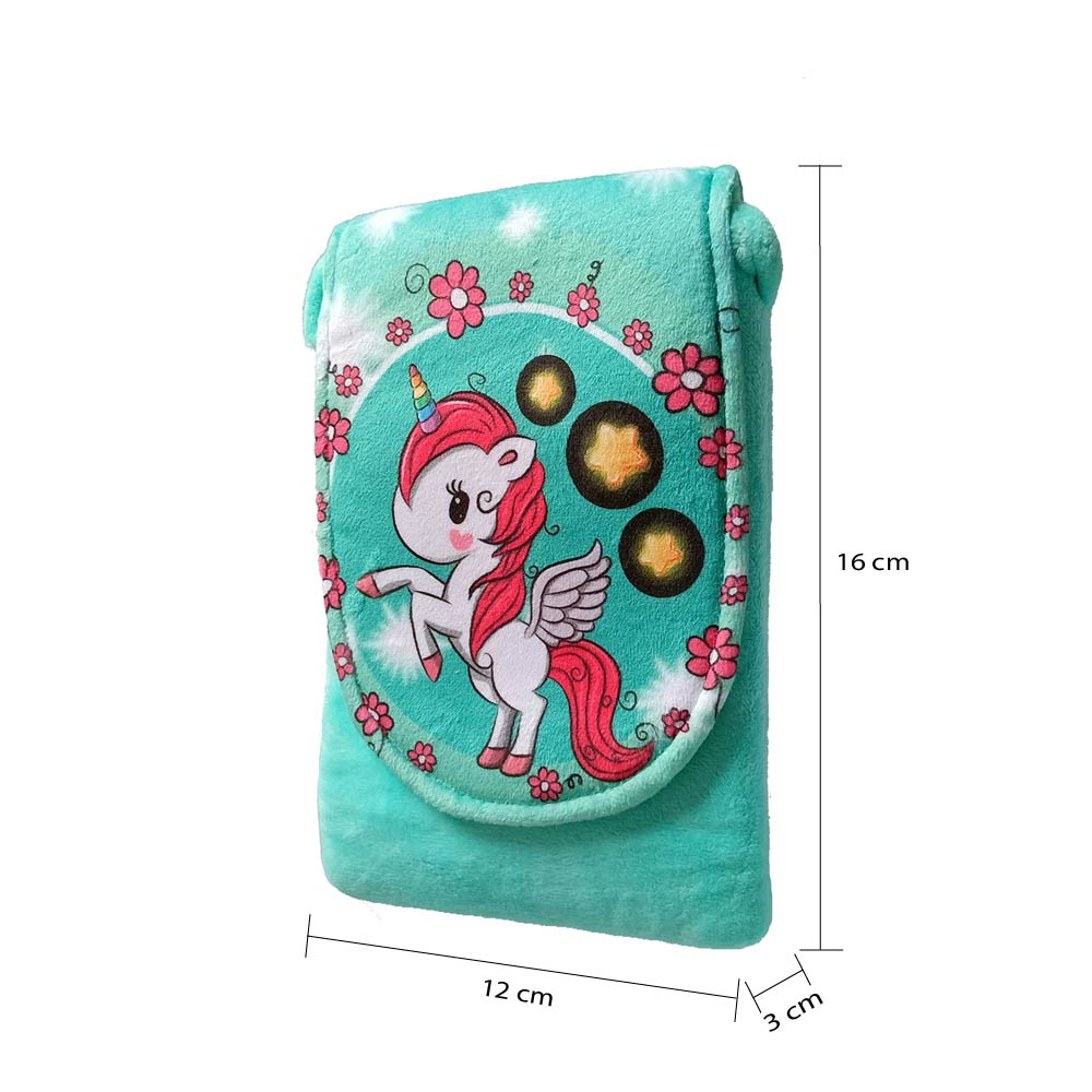 Turquoise Fabric Kids Pouch