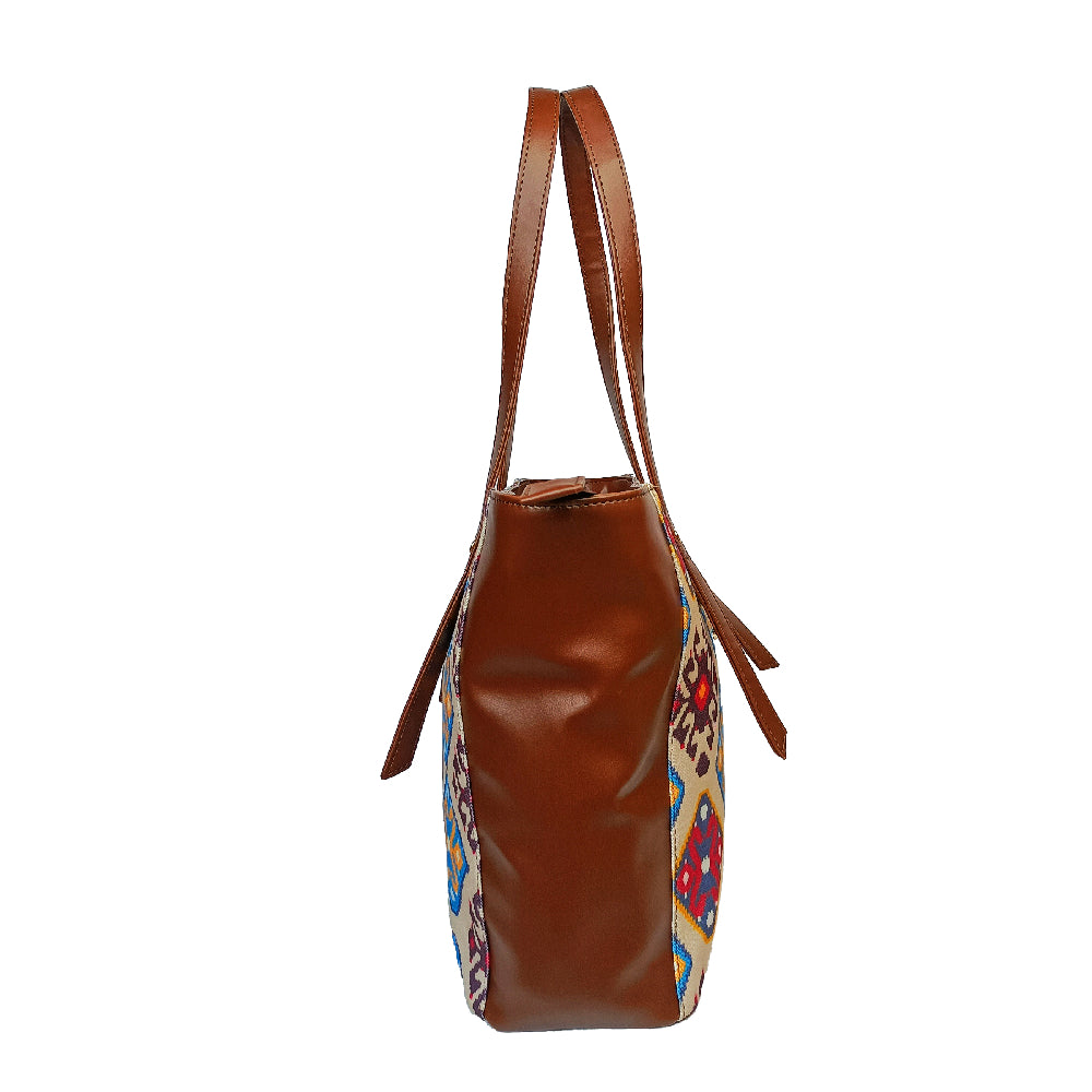 Multi-color Vegan Leather Tote bag