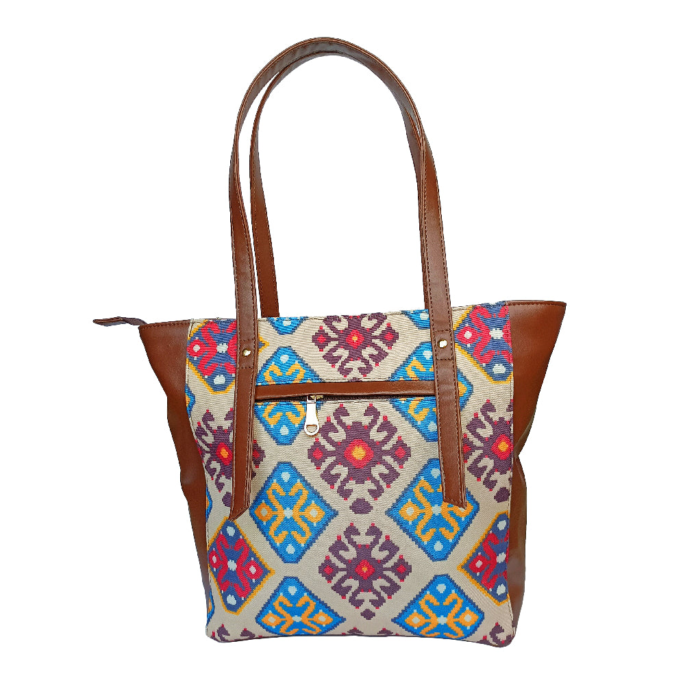 Multi-color Vegan Leather Tote bag