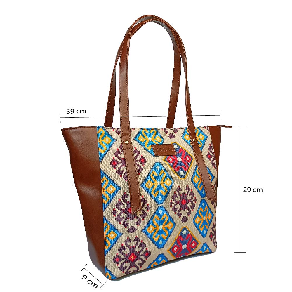 Multi-color Vegan Leather Tote bag