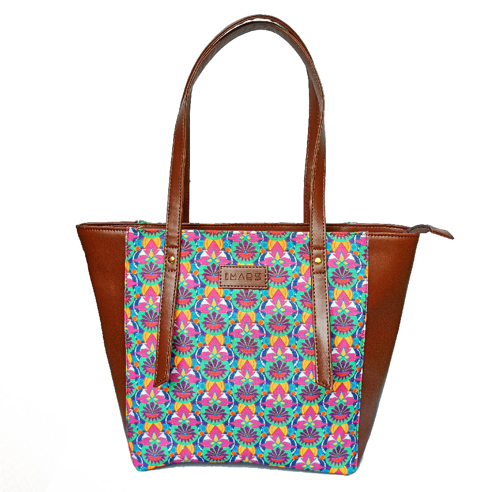 Multi-color Vegan Leather Tote bag