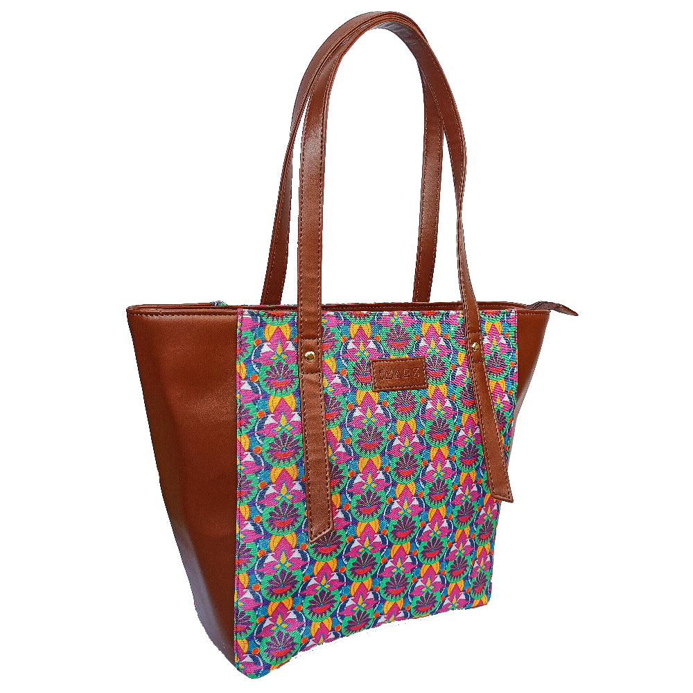 Multi-color Vegan Leather Tote bag