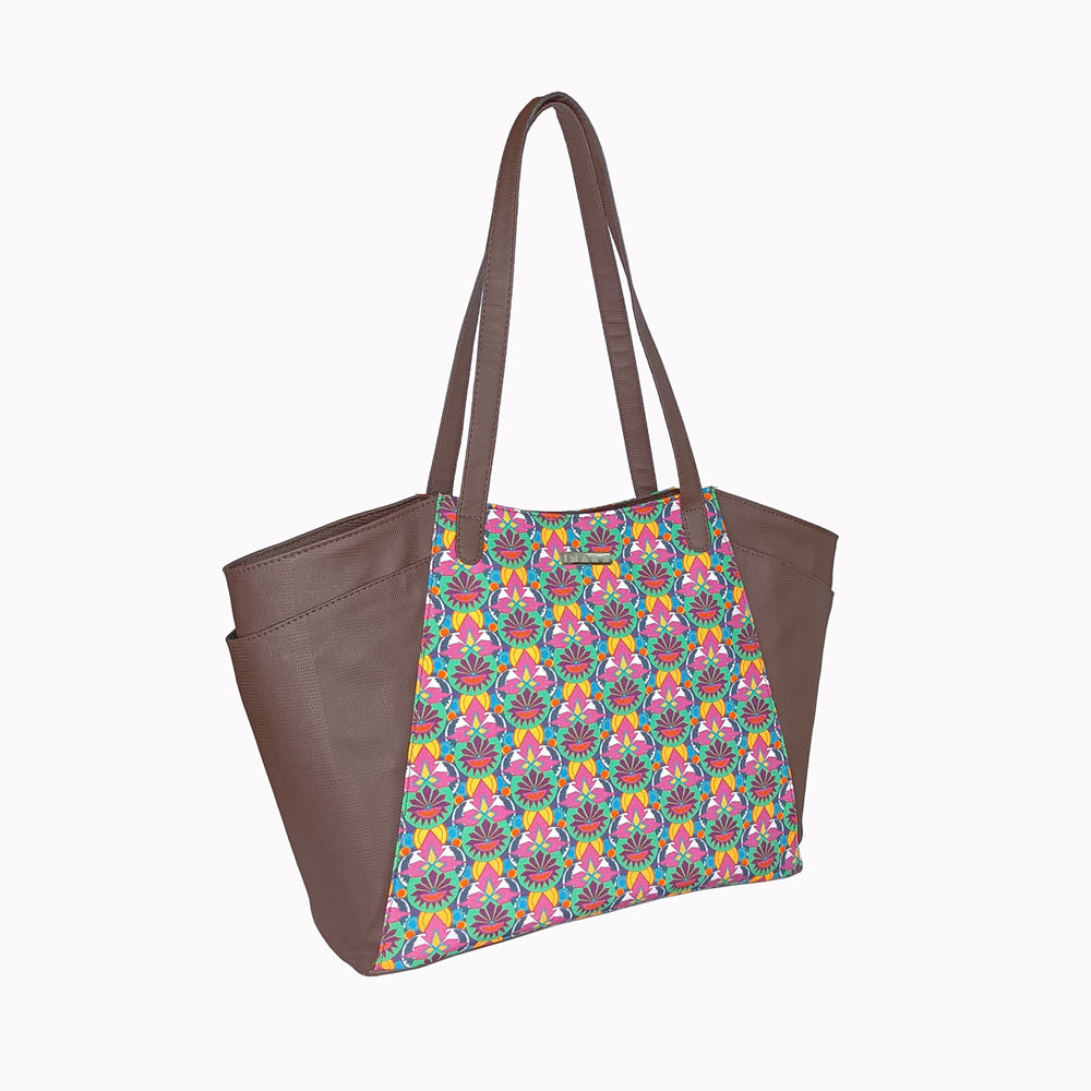 Multi Color Vegan Leather Tote bag