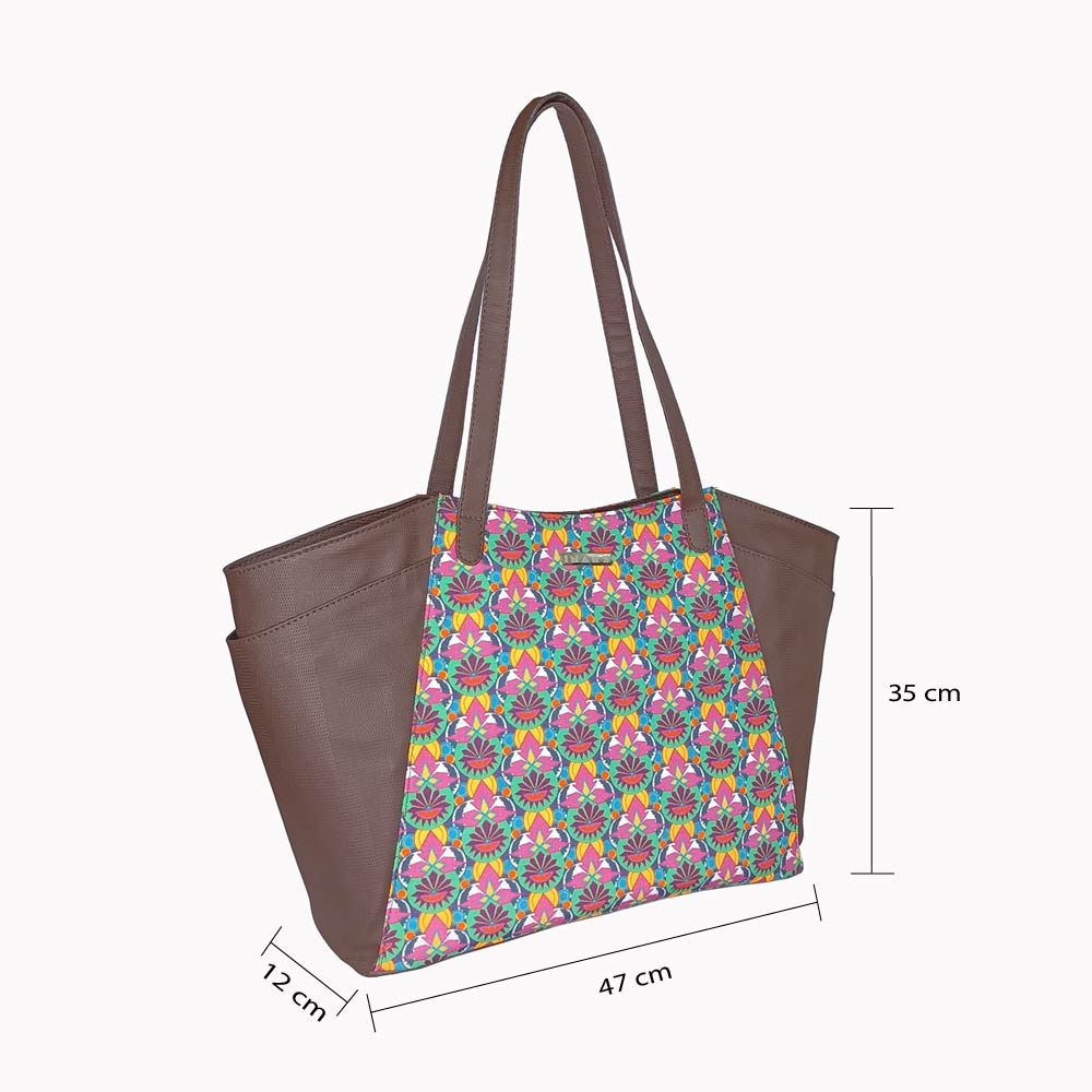 Multi Color Vegan Leather Tote bag