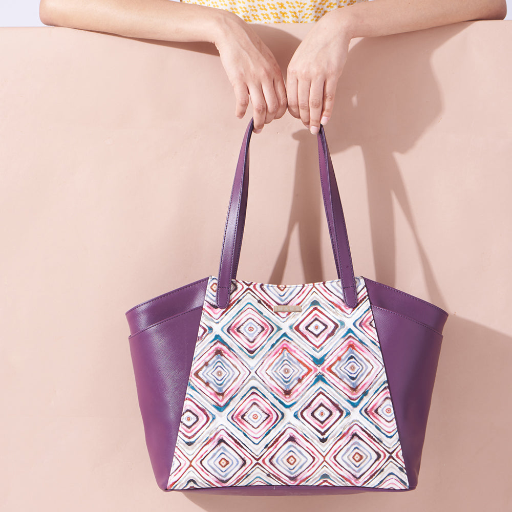 Violet Vegan Leather Tote bag