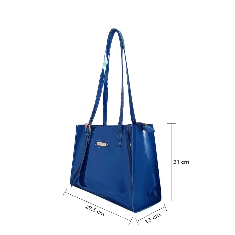 Blue Vegan Leather Tote bag