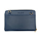 Blue Vegan Leather Clutch