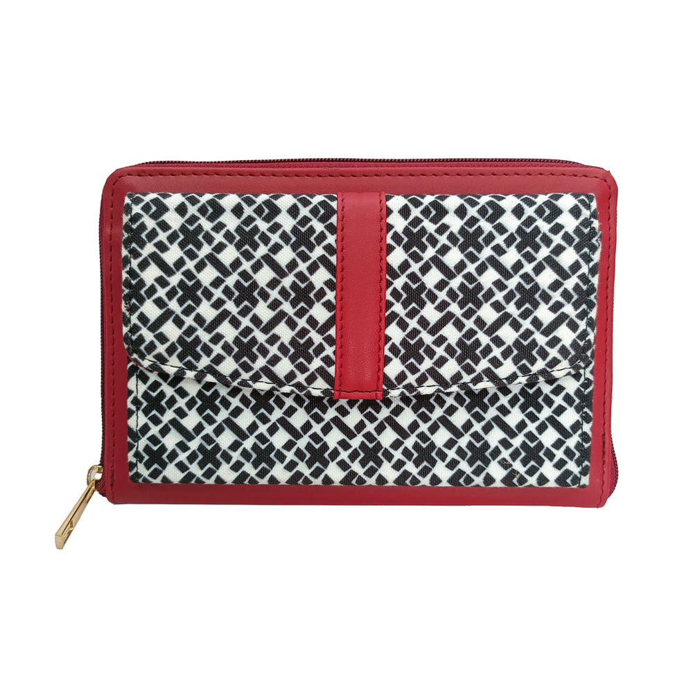 Red Vegan Leather Clutch