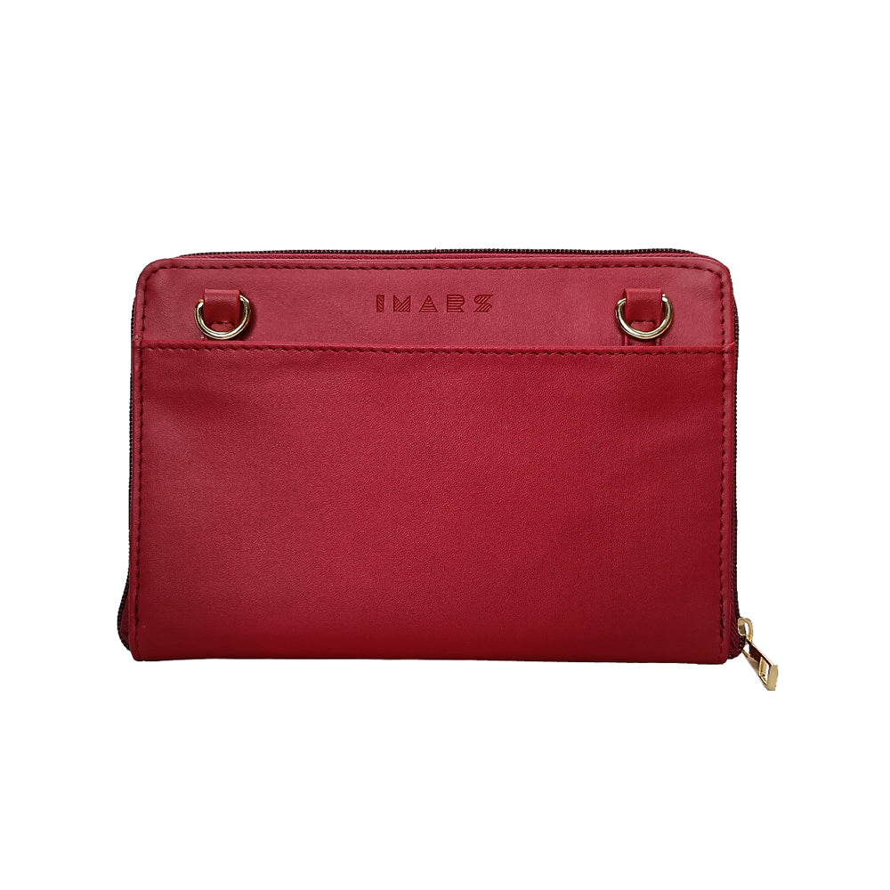 Red Vegan Leather Clutch