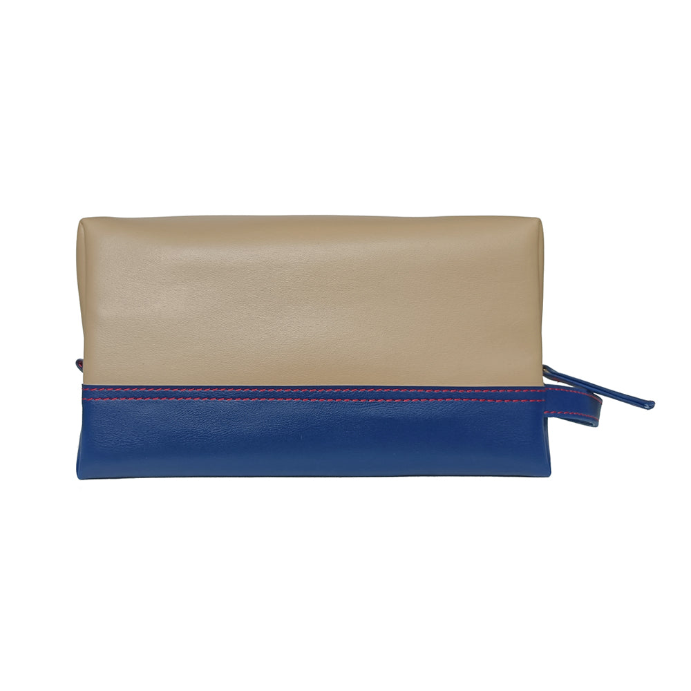 Blue Vegan Leather Clutch