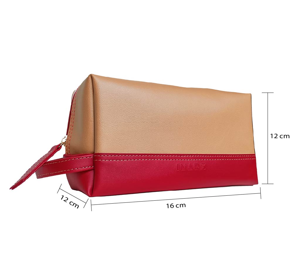 Beige Vegan Leather Clutch