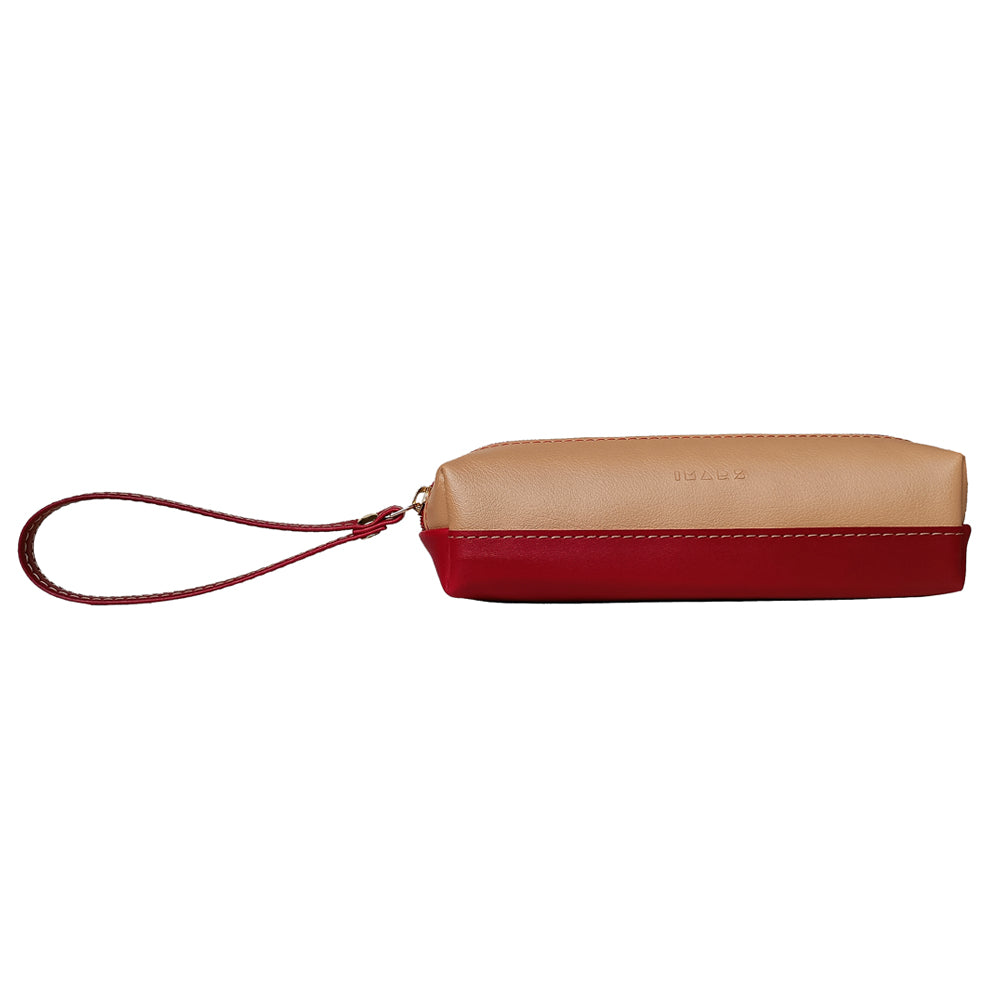 Beige Vegan Leather Clutch