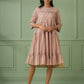 Old Rose Cotton Tiered Dress