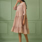 Old Rose Cotton Tiered Dress